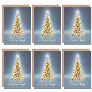 Artery8 - Tree Lights Merry Bright - Grey - Greeting Cards Artery8 - Tree Lights Merry Bright - Grey - Greeting Cards