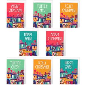 Artery8 Christmas Cards Set of 8 A6 Size Festive Greetings Colourful Pattern Presents Artery8 Christmas Cards Set of 8 A6 Size Festive Greetings Colourful Pattern Presents