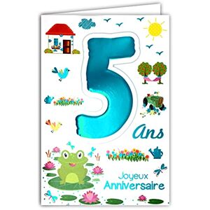 AFIE MV 69-2005 Happy Birthday Card 5 Years Age Child Boys Girls Frog Design Water Lily Farm Tractor Country AFIE MV 69-2005 Happy Birthday Card 5 Years Age Child Boys Girls Frog Design Water Lily Farm Tractor Country