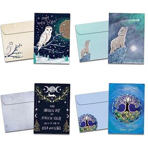 Tree-Free Greetings Season's Greeting Cards Artful Designs 16 Assorted Cards + Matching Envelopes Made in USA 100% Recycled Paper 5"x7" Solstice Assortment (GP60499) Tree-Free Greetings Season's Greeting Cards Artful Designs 16 Assorted Cards + Matching Envelopes Made in USA 100% Recycled Paper 5"x7" Solstice Assortment (GP60499)