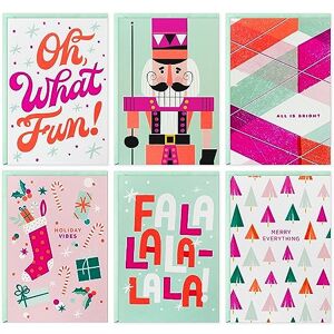 Hallmark Neon Christmas Card Assortment (24 Cards and Envelopes) Holiday Vibes, Pink, Red, Mint Green, Nutcracker Hallmark Neon Christmas Card Assortment (24 Cards and Envelopes) Holiday Vibes, Pink, Red, Mint Green, Nutcracker