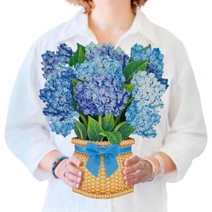 FRESHCUT PAPER Pop Up Cards, Nantucket Hydrangeas, 12 inch Life Sized Forever Flower Bouquet 3D Popup Greeting Cards with Blank Note Card and Envelope FRESHCUT PAPER Pop Up Cards, Nantucket Hydrangeas, 12 inch Life Sized Forever Flower Bouquet 3D Popup Greeting Cards with Blank Note Card and Envelope