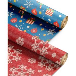 Kraft & Co 2 Pack Christmas Wrapping Paper Roll Festive Designed Recyclable Kraft Paper, Perfect for Holiday Gifts, Arts & Crafts-Wrapping for a Merry Christmas (44.5cm x 25m) (Candy Cane) Kraft & Co 2 Pack Christmas Wrapping Paper Roll Festive Designed Recyclable Kraft Paper, Perfect for Holiday Gifts, Arts & Crafts-Wrapping for a Merry Christmas (44.5cm x 25m) (Candy Cane)