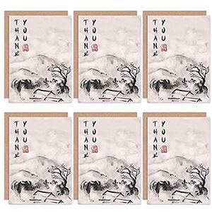 Wee Blue Coo Thank You Card 6 Pack Japanese Style Bonsai Tree Set Blank Wee Blue Coo Thank You Card 6 Pack Japanese Style Bonsai Tree Set Blank