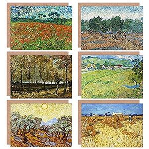 Artery8 - Vincent Van Gogh Corn Harvest - Pack of 6 - Blank Inside - Greeting Cards Artery8 - Vincent Van Gogh Corn Harvest - Pack of 6 - Blank Inside - Greeting Cards