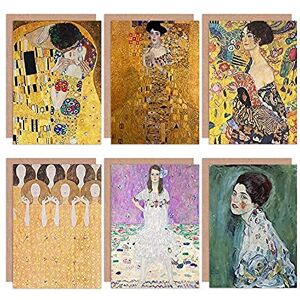 Artery8 - Klimt Portrait - Yellow - Greeting Card Artery8 - Klimt Portrait - Yellow - Greeting Card