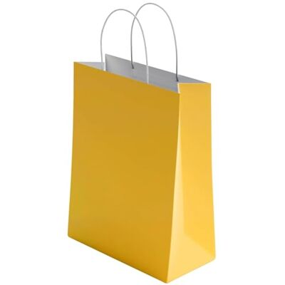 YUNJU 50 Pcs Small Gold Paper Party Bags with Handles Colourful Paper Gift Bags for Kids Parties Weddings Birthdays Baby Showers Xmas and Sweets 18x22x8cm Kraft Bags YUNJU 50 Pcs Small Gold Paper Party Bags with Handles Colourful Paper Gift Bags for Kids Parties Weddings Birthdays Baby Showers Xmas and Sweets 18x22x8cm Kraft Bags