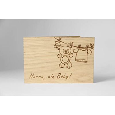 Holzgrusskarten Original Congratulations for Birth – 100% Handmade in Austria, Made of Oak Wood Gift Card for Birth, Greeting Card, Folding Card, Postcard, Christening Card, Baby Holzgrusskarten Original Congratulations for Birth – 100% Handmade in Austria, Made of Oak Wood Gift Card for Birth, Greeting Card, Folding Card, Postcard, Christening Card, Baby