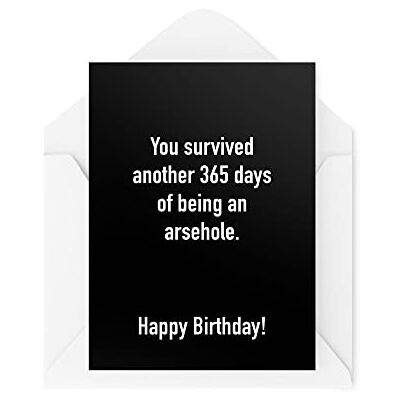Tongue in Peach Funny Birthday Cards, Best Friend Card You Survived Another 365 Days, Greeting Card for Him Her, Humour Laughter Banter Joke Fun, CBH147 Tongue in Peach Funny Birthday Cards, Best Friend Card You Survived Another 365 Days, Greeting Card for Him Her, Humour Laughter Banter Joke Fun, CBH147