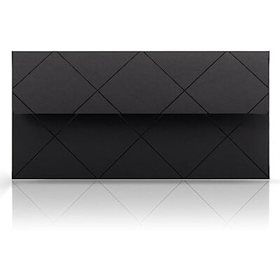 KULTLOGGEN 10 envelopes Black 110 x 220 mm for Greeting Cards vouchers Invitation Geometric Pattern Diamonds KULTLOGGEN 10 envelopes Black 110 x 220 mm for Greeting Cards vouchers Invitation Geometric Pattern Diamonds