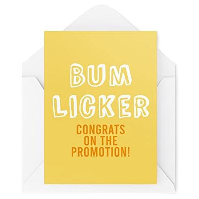 Tongue in Peach Funny Cards Congratulations On The Promotion Bum Licker New Job Work Colleague Greeting Card Witty Humour Laughter Banter Joke Fun CBH92 Tongue in Peach Funny Cards Congratulations On The Promotion Bum Licker New Job Work Colleague Greeting Card Witty Humour Laughter Banter Joke Fun CBH92