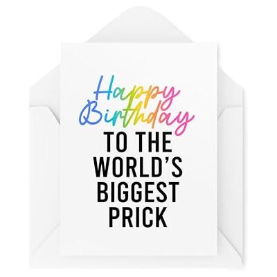 Tongue in Peach Funny Birthday Cards Sweary Cards Friends Birthday Cards World's Biggest Pr*ck Colleague Cards CBH1854 Tongue in Peach Funny Birthday Cards Sweary Cards Friends Birthday Cards World's Biggest Pr*ck Colleague Cards CBH1854
