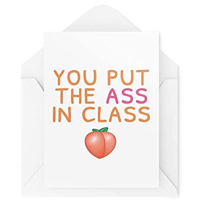 Tongue in Peach Funny Valentine's Day Cards Couples Card Couple Greetings Card You Put The Ass In Class Bum Girlfriend Boyfriend Cheeky CBH808 Tongue in Peach Funny Valentine's Day Cards Couples Card Couple Greetings Card You Put The Ass In Class Bum Girlfriend Boyfriend Cheeky CBH808