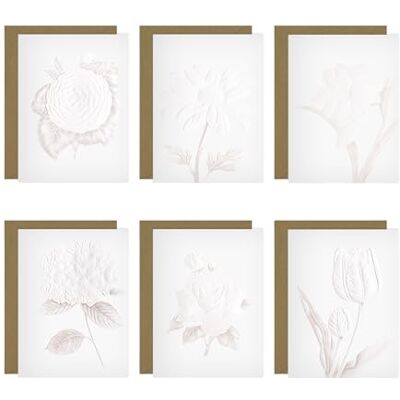 WUMUZAI Embossed Floral Note Cards with Envelopes 5 x 7in, Set of 6 Greeting Cards Blank Inside, All Occasion Cards, Stationery Notecards Cardstock Paper for Birthday Invitation Wedding Business (6PCS) WUMUZAI Embossed Floral Note Cards with Envelopes 5 x 7in, Set of 6 Greeting Cards Blank Inside, All Occasion Cards, Stationery Notecards Cardstock Paper for Birthday Invitation Wedding Business (6PCS)