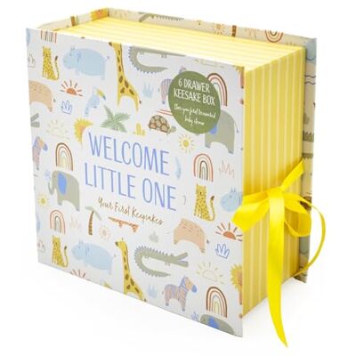 Robert Frederick Lullaby Animals Baby Keepsake Box – 6 Drawer Memory Box for Newborn Mementos – Baby Gift with Ribbon Closure Robert Frederick Lullaby Animals Baby Keepsake Box – 6 Drawer Memory Box for Newborn Mementos – Baby Gift with Ribbon Closure