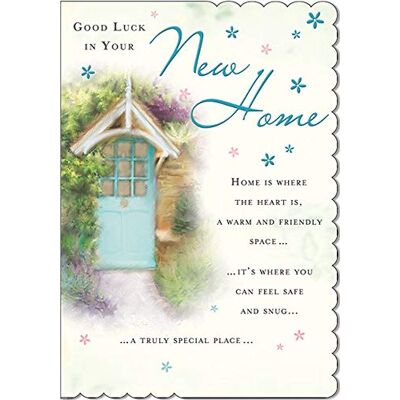 Piccadilly Greetings Traditional Occasion Card New Home 7 x 5 inches, blue cream Piccadilly Greetings Traditional Occasion Card New Home 7 x 5 inches, blue cream