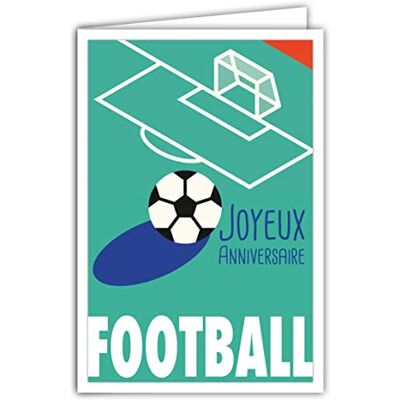 AFIE 69-4315 Happy Birthday Card with Envelope for Football Fan Mini Poster 17 x 11.5 cm Sports Round Ball Footballer Supporters Retro Vintage AFIE 69-4315 Happy Birthday Card with Envelope for Football Fan Mini Poster 17 x 11.5 cm Sports Round Ball Footballer Supporters Retro Vintage