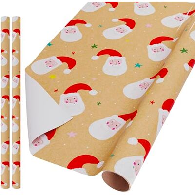 UK Greetings Multipack of 2 Christmas Roll Wraps Santa Design UK Greetings Multipack of 2 Christmas Roll Wraps Santa Design