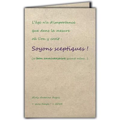 AFIE CIT-1019 Happy Birthday Card Quote on Natural Fibre Paper with Envelope "Age only matters insofar as we believe it: Let's be skeptical!" Alois Antoine Argus Made in France AFIE CIT-1019 Happy Birthday Card Quote on Natural Fibre Paper with Envelope "Age only matters insofar as we believe it: Let's be skeptical!" Alois Antoine Argus Made in France