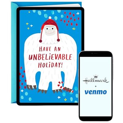 Hallmark and Venmo Christmas Card (Unbelievable Holiday) New Year Yeti Hallmark and Venmo Christmas Card (Unbelievable Holiday) New Year Yeti