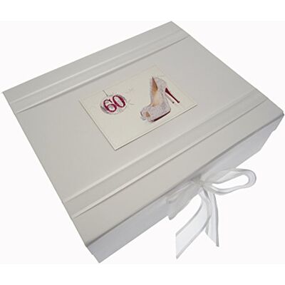 WHITE COTTON CARDS 60th Birthday Keepsake Box Glitter Ball and Shoes (Large) WHITE COTTON CARDS 60th Birthday Keepsake Box Glitter Ball and Shoes (Large)