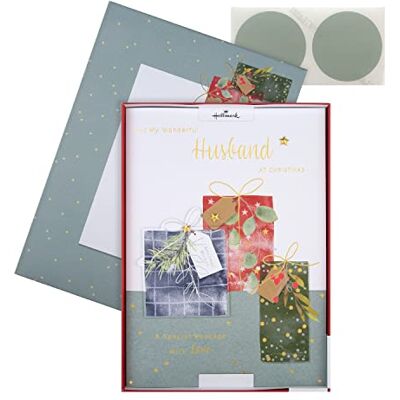 Hallmark Boxed Christmas Card for Husband Traditional Wrapped Gifts Design Hallmark Boxed Christmas Card for Husband Traditional Wrapped Gifts Design