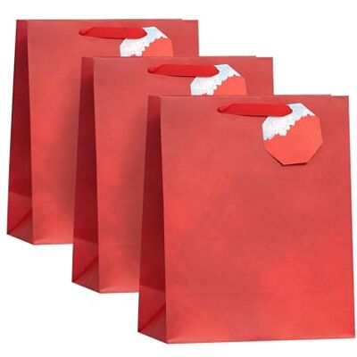 UK Greetings Multipack of 3 Large Gift Bags Red Design Party Bag for Presents Christmas Occasion 26.7 x 33 x 13.7 cm UK Greetings Multipack of 3 Large Gift Bags Red Design Party Bag for Presents Christmas Occasion 26.7 x 33 x 13.7 cm