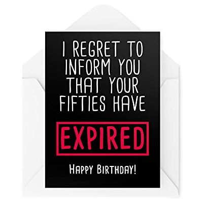 Tongue in Peach Funny Birthday Cards, Best Friend Card, Fun Cards for Him for Her, Your Fifties Have Expired Cards for Son Daughter Friends CBH385 Tongue in Peach Funny Birthday Cards, Best Friend Card, Fun Cards for Him for Her, Your Fifties Have Expired Cards for Son Daughter Friends CBH385