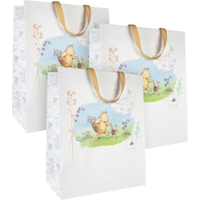 Hallmark Winnie the Pooh and Piglet Pack of 3 Large Gift Bags Each gift bag measures: H33cm x W26.5cm x D14.6cm Gift tag measures: H8cm x W8cm Hallmark Winnie the Pooh and Piglet Pack of 3 Large Gift Bags Each gift bag measures: H33cm x W26.5cm x D14.6cm Gift tag measures: H8cm x W8cm