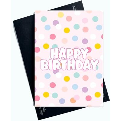 Peachy Antics Happy Birthday Card Colourful Card For Her For Girls For Kids Friends And Family Birthday Card Dotty Pink Print SP181 Peachy Antics Happy Birthday Card Colourful Card For Her For Girls For Kids Friends And Family Birthday Card Dotty Pink Print SP181