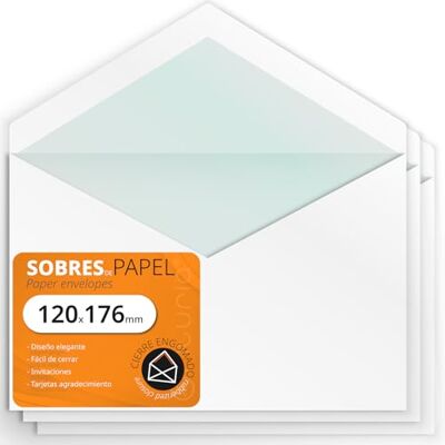 OFITURIA White Letter Envelopes, Paper Envelopes with Pointed Flap, Envelopes for Invitations and Letters, Paper Envelopes for Gift Card, Birthday, Wedding or Communion (120x176mm, 25pcs) OFITURIA White Letter Envelopes, Paper Envelopes with Pointed Flap, Envelopes for Invitations and Letters, Paper Envelopes for Gift Card, Birthday, Wedding or Communion (120x176mm, 25pcs)