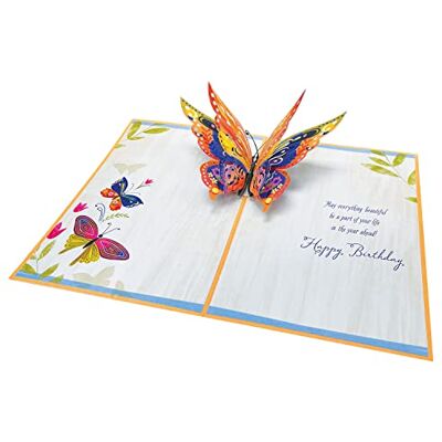 Designer Pop! Pop Up Birthday Card with 3D Butterfly Design Birthday Wish Greeting Card, Ideal for Friends, Family or Special Someone Designer Pop! Pop Up Birthday Card with 3D Butterfly Design Birthday Wish Greeting Card, Ideal for Friends, Family or Special Someone