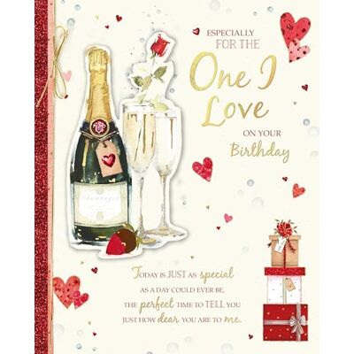 Me To You Wishing Well Birthday Card For The One I Love, Champagne And Roses Handmade Greeting Card Studios 8x10ins Me To You Wishing Well Birthday Card For The One I Love, Champagne And Roses Handmade Greeting Card Studios 8x10ins