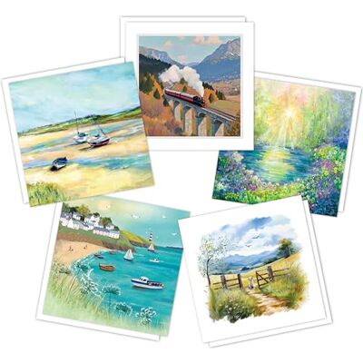 Piccadilly Greetings Scenic Landscape Art Blank Cards Multipack Pack of 5 assorted Birthday Cards 16 x 16 cm Includes White Envelopes Made in UK Piccadilly Greetings Scenic Landscape Art Blank Cards Multipack Pack of 5 assorted Birthday Cards 16 x 16 cm Includes White Envelopes Made in UK