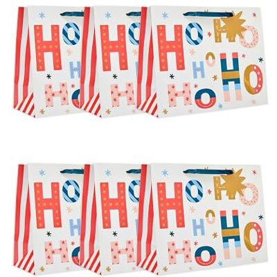 UK Greetings Multipack of 6 Large Christmas Bags Ho Ho Ho Design UK Greetings Multipack of 6 Large Christmas Bags Ho Ho Ho Design