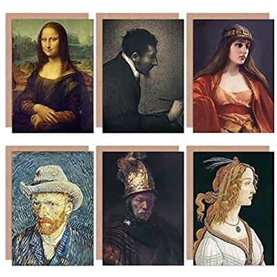 Artery8 Botticelli Rembrandt Van Gogh Falero Seurat Da Vinci Mixed Fine Art Greeting Card - grey - 6 - One Size - Greeting Card Pack Artery8 Botticelli Rembrandt Van Gogh Falero Seurat Da Vinci Mixed Fine Art Greeting Card - grey - 6 - One Size - Greeting Card Pack