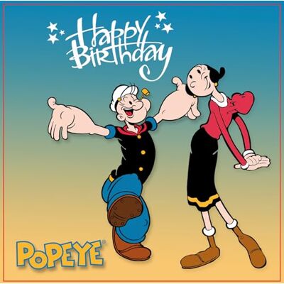 I&S / Les collections rétro IETSCPMD19053 Official Licensed POPEYE® and Olive Happy BIRTHDAY Card Retro Vintage Couple Illustration With White Envelope Size 15x15 cm White Interior Made in France I&S / Les collections rétro IETSCPMD19053 Official Licensed POPEYE® and Olive Happy BIRTHDAY Card Retro Vintage Couple Illustration With White Envelope Size 15x15 cm White Interior Made in France
