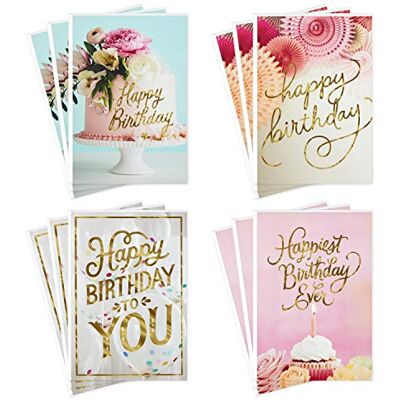 Hallmark Birthday Cards Assortment, Balloons, Cake, Flowers (12 Cards with Envelopes) Hallmark Birthday Cards Assortment, Balloons, Cake, Flowers (12 Cards with Envelopes)