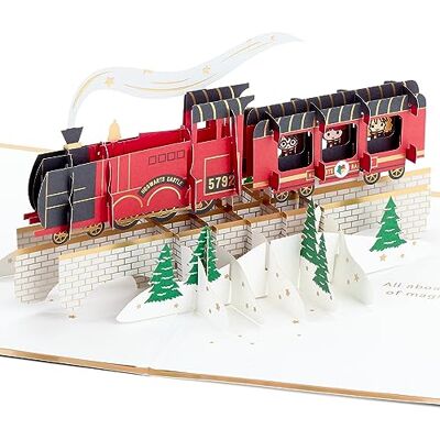 Hallmark Christmas Card, Harry Potter Christmas Card, 3D & Pop Up Card, Hogwarts Express, Red Hallmark Christmas Card, Harry Potter Christmas Card, 3D & Pop Up Card, Hogwarts Express, Red
