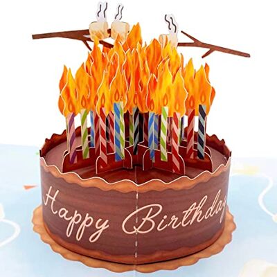 Liif Birthday Cake On Fire Funny Birthday Card, 3D Greeting Pop Up Birthday Card, Happy Birthday Card For Men, Women, Her, Him, Husband, Wife With Message Note & Envelop Size 7 X 5 Inch Liif Birthday Cake On Fire Funny Birthday Card, 3D Greeting Pop Up Birthday Card, Happy Birthday Card For Men, Women, Her, Him, Husband, Wife With Message Note & Envelop Size 7 X 5 Inch