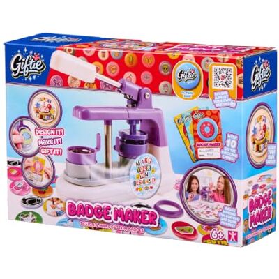 Giftie Badge Maker Kit – Create 50 Personalised Badges with Design Templates, Cutter, App Designs & Gift Cards Giftie Badge Maker Kit – Create 50 Personalised Badges with Design Templates, Cutter, App Designs & Gift Cards