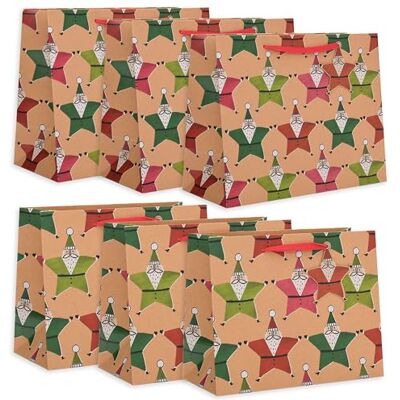 UK Greetings Multipack of 3 Large Gift Bags & 3 Medium Gift Bags for Christmas For Christmas Gifts Him/Her/Friend Santa Kraft Design UK Greetings Multipack of 3 Large Gift Bags & 3 Medium Gift Bags for Christmas For Christmas Gifts Him/Her/Friend Santa Kraft Design