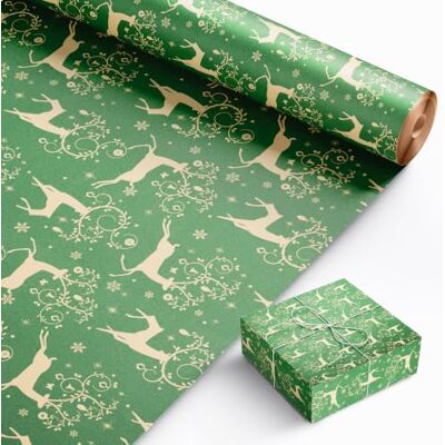 Kraft & Co Wrapping Paper Roll, Recycled Kraft Gift Wrap 44.5cm x 25m Recycled 80gsm kraft gift wrap, eco-friendly, recyclable, biodegradable, tear-resistant, 44.5cm x 25m, multipurpose, reindeer Kraft & Co Wrapping Paper Roll, Recycled Kraft Gift Wrap 44.5cm x 25m Recycled 80gsm kraft gift wrap, eco-friendly, recyclable, biodegradable, tear-resistant, 44.5cm x 25m, multipurpose, reindeer