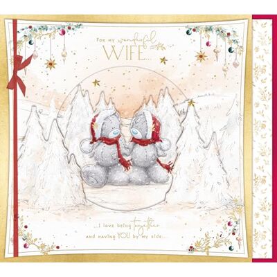 Me To You Large Luxury Boxed Christmas Card For My Wonderful Wife, Tatty Teddy Bears Walking In A Snowy Winter Scene 12 X 14 Inches Official Collection Me To You Large Luxury Boxed Christmas Card For My Wonderful Wife, Tatty Teddy Bears Walking In A Snowy Winter Scene 12 X 14 Inches Official Collection