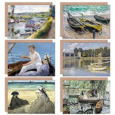 Artery8 - Renoir Monet Manet - Fine Art - Pack of 6 - Greeting Card Artery8 - Renoir Monet Manet - Fine Art - Pack of 6 - Greeting Card