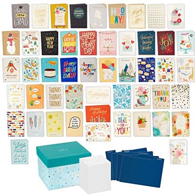 Hallmark All Occasion Boxed Set of Assorted Blank Greeting Cards with Card Organizer (Pack of 100)—Birthday, Thank You, Congratulations, Wedding, Baby, Thinking of You, Sympathy Hallmark All Occasion Boxed Set of Assorted Blank Greeting Cards with Card Organizer (Pack of 100)—Birthday, Thank You, Congratulations, Wedding, Baby, Thinking of You, Sympathy