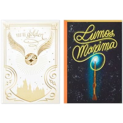 Hallmark Pack of 2 Harry Potter Birthday Cards (Snitch and Wand) Hallmark Pack of 2 Harry Potter Birthday Cards (Snitch and Wand)