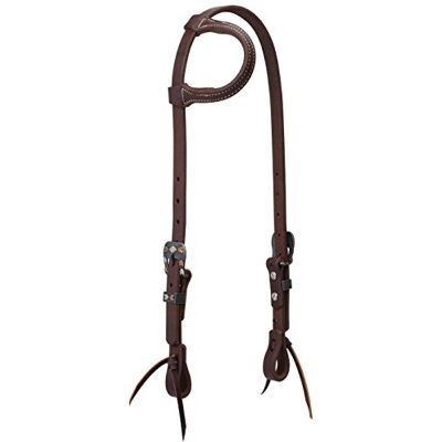 Weaver Equine Weaver Leather 10-0612 Working Tack Chevron Designer Hardware Sliding Ear Headstall, Oiled Canyon Rose Weaver Equine Weaver Leather 10-0612 Working Tack Chevron Designer Hardware Sliding Ear Headstall, Oiled Canyon Rose
