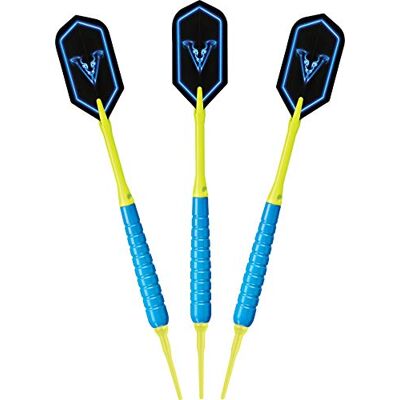 Viper by GLD Products Viper V Glo Soft Tip Darts, Blue/Yellow, 18 Grams Viper by GLD Products Viper V Glo Soft Tip Darts, Blue/Yellow, 18 Grams