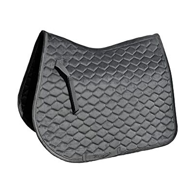 Rhinegold Velvet Hexagon GP Saddle Pad-Pony-LavaGrey Rhinegold Velvet Hexagon GP Saddle Pad-Pony-LavaGrey